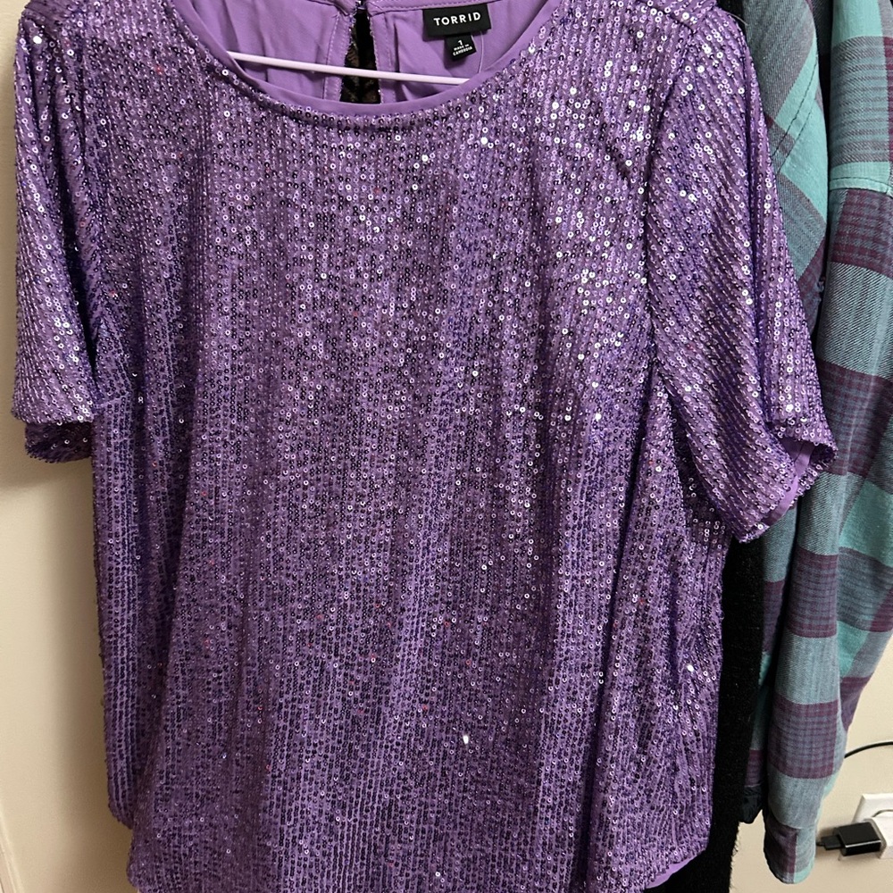 Torrid Sparkling Purple Short Sleeve Top